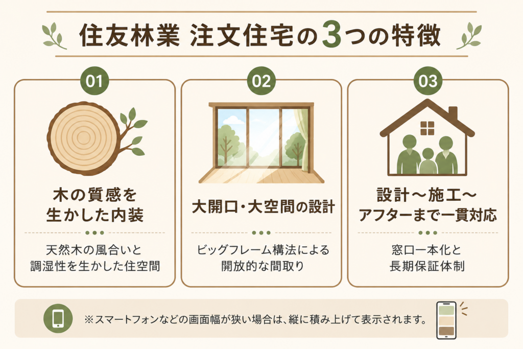 住友林業の注文住宅の3つの特徴